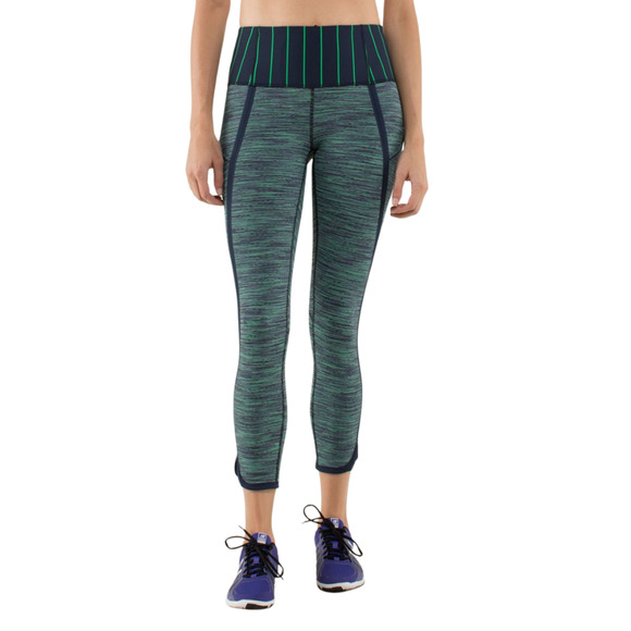 lululemon athletica Pants - Lululemon Leggings 8 Can't Stop Crop Dark Blue Green Zipper Pocket